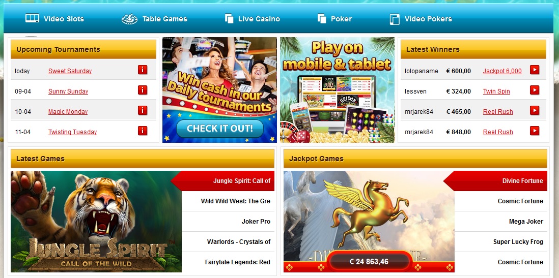 Zon Casino website
